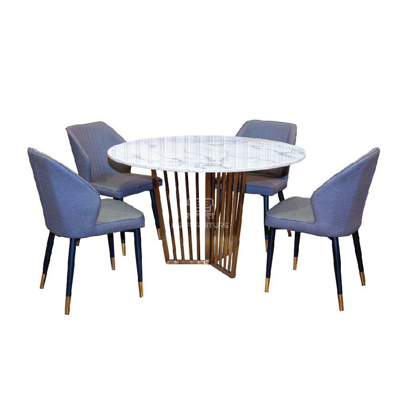 ชุดโต๊ะอาหารหินอ่อนวงกลม กาเบรียล II / Gabriella II Round Dining Set