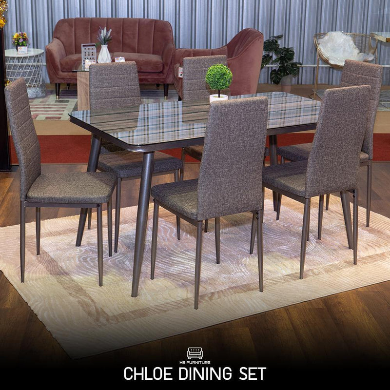ชุดโต๊ะอาหารกระจก 6 ที่นั่ง โคล / Chloe Dining Set - HS Furniture Mall