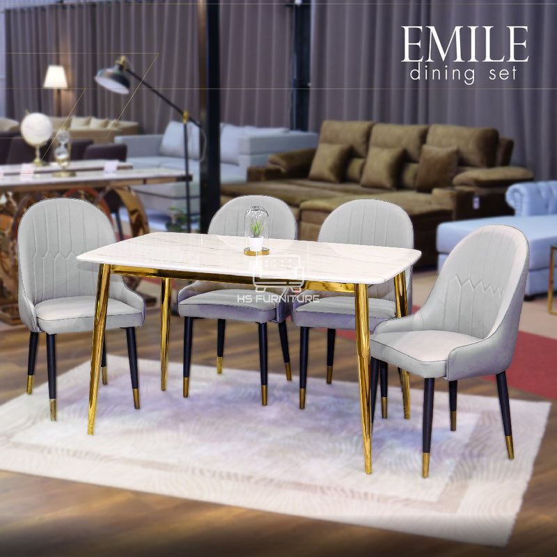 ชุดโต๊ะอาหารหินอ่อน เอมิลล์ / Emile Dining Set